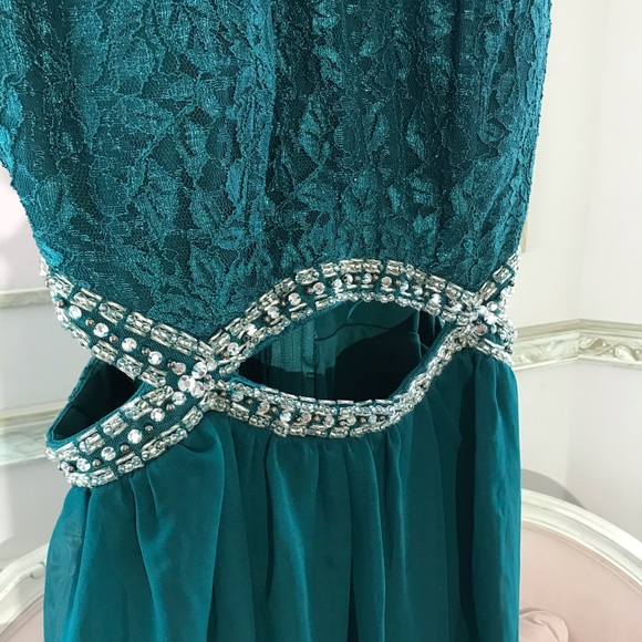Dark Teal Homecoming Dress - Picture 3 of 6